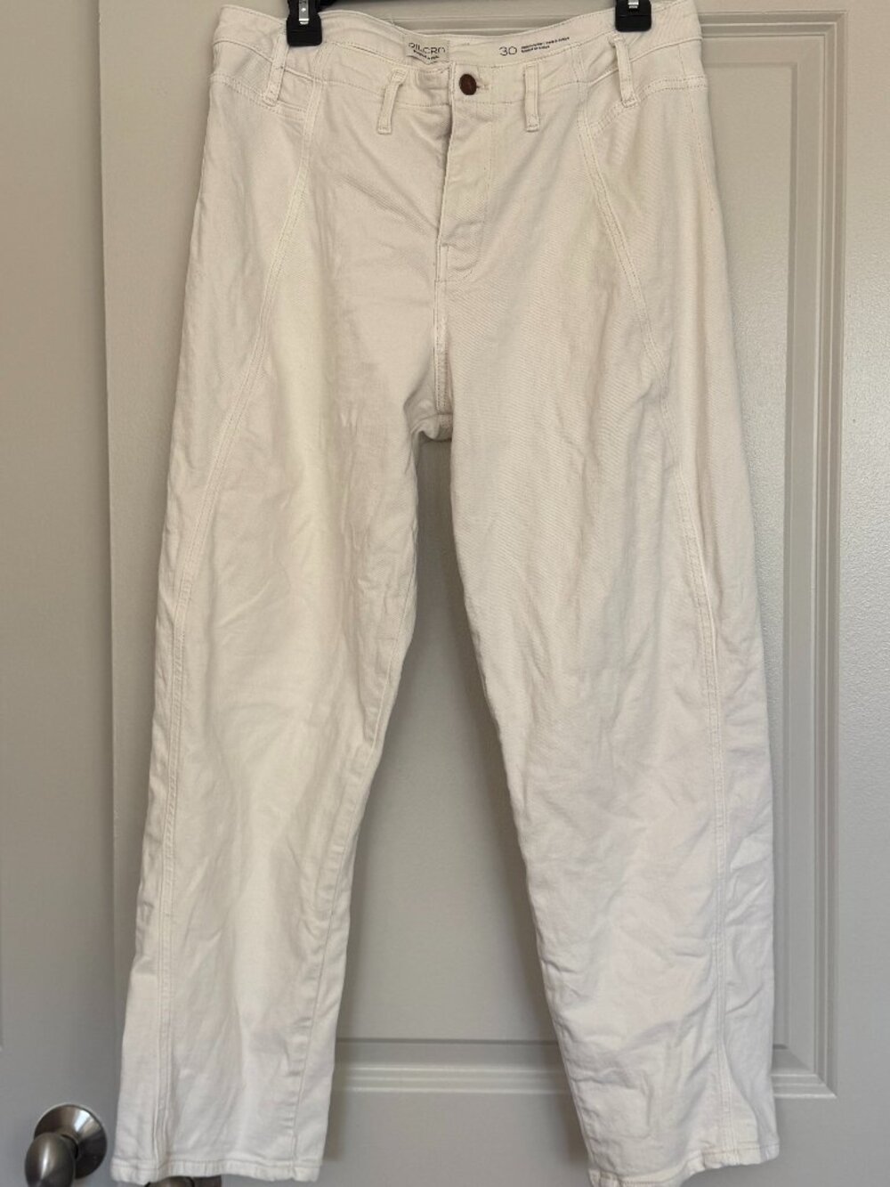 Anthropologie Pilcro Cream Utility Carpenter Pants Size 30